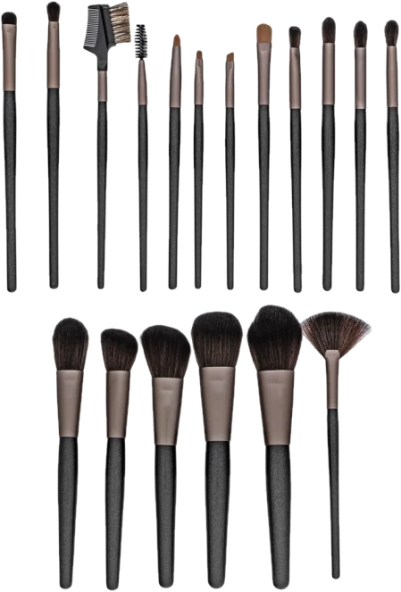 MIMO Makeup Brush Set Black 18 Pcs