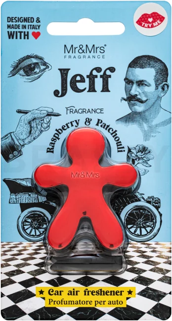 Mr&Mrs Fragrance Jeff Chrome Car Air Freshener Raspberry & Patchouli