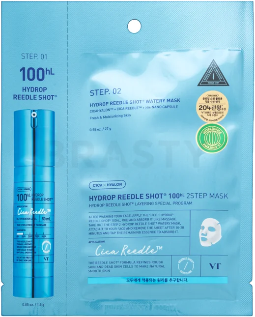 VT Cosmetics Hydrop Reedle Shot 100ʰˡ 2 Step Mask 38 g