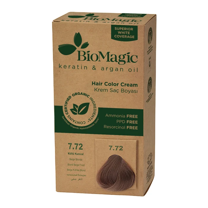 Biomagic Permanent Hair Dye 7.72 – Tester