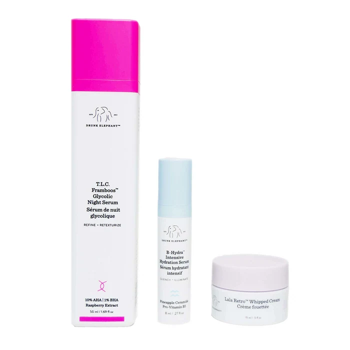 Drunk Elephant T.L.C. Framboos Glycolic + B-Hydra Intensive … set