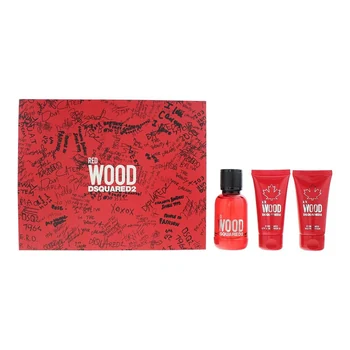 Dsquared2 Red Wood set (50 ml, Shower Gel & Shampoo 2-In-1) (Body Lotion)