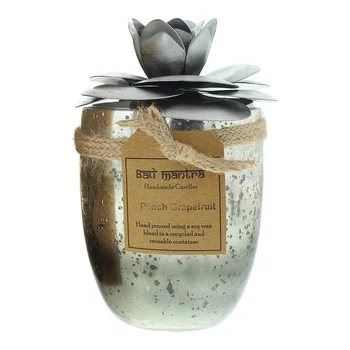 Bali Mantra Camellia Glass Silver Peach Grapefruit