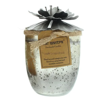 Bali Mantra Hibiscus Glass Silver Peach Grapefruit