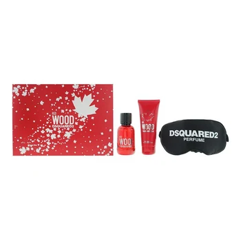 Dsquared2 Red Wood set (50 ml, Shower Gel & Shampoo 2-In-1) (Dsquared, Sleep Mask)