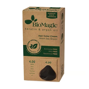 Biomagic Permanent Hair Dye 4/00 4 Medium Brown – Tester