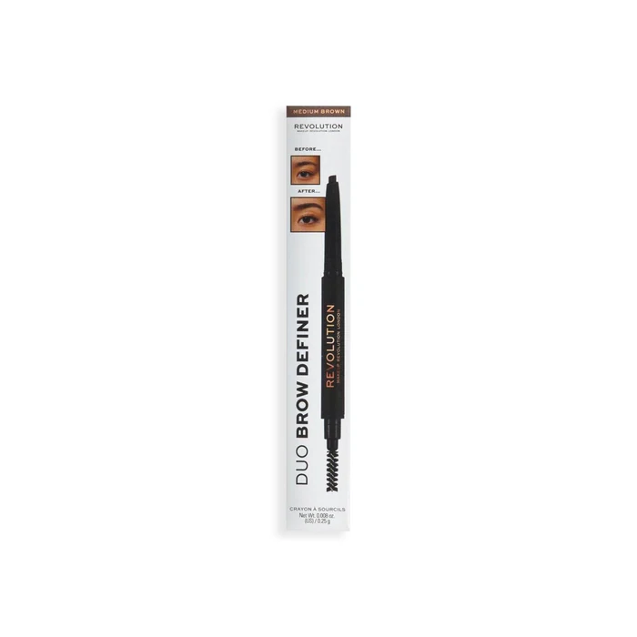 Makeup Revolution Duo Brow Definer Medium Brown