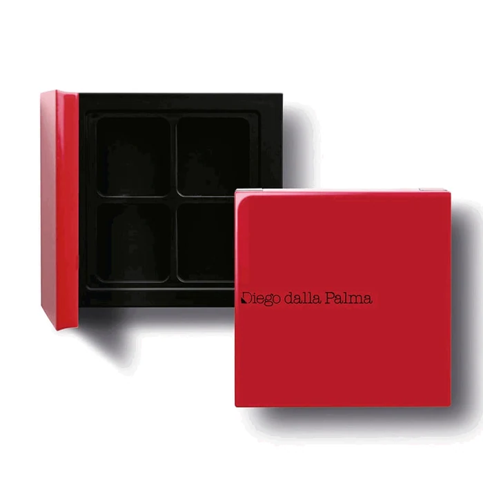 Diego Dalla Palma Empty Makeup Plastic Compact Case Red With 4 Slots